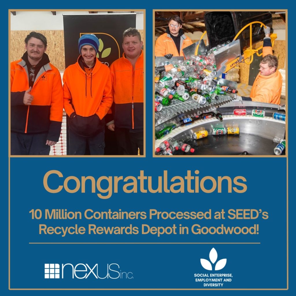 Nexus’s social enterprise, SEED, hits a huge milestone at its Recycle Rewards Depot in Goodwood