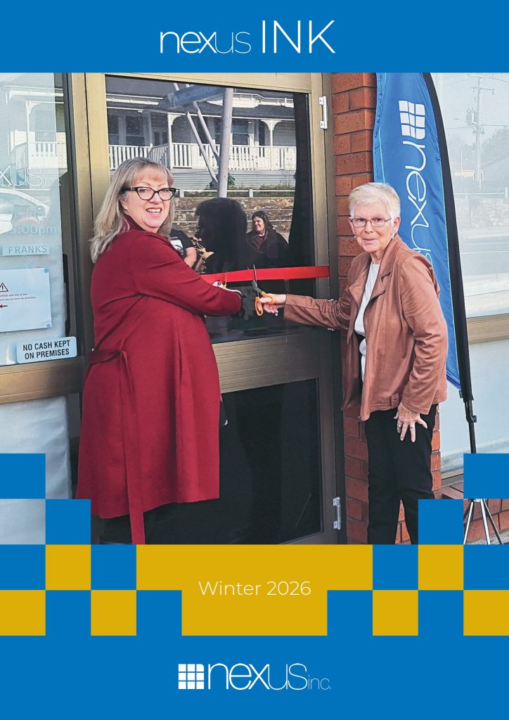 Cover of the latest edition of Nexus newsletter, Nexus Ink. This quarterly newsletter covers the achievements of our clients and staff a season.
